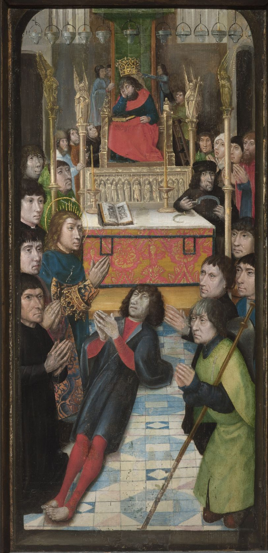 03 El rito de la coronación. Tabla del políptico de “los Milagros de Santiago”, año 1500. Indianapolis Museum of Art (EE.UU.)